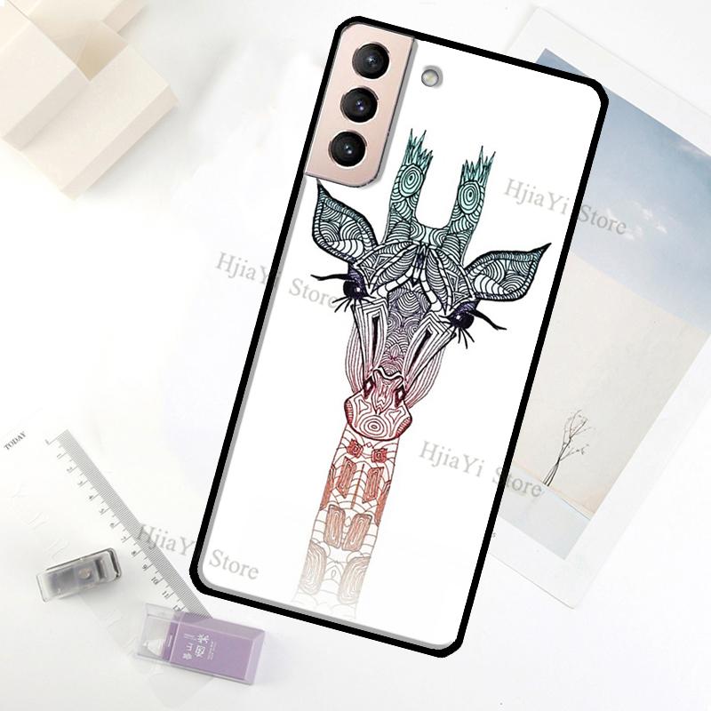 Cute Cartoon Giraffe Case For Samsung Galaxy S23 Ultra Note 20 10 S9 S10 Plus S20 S21 FE S22 Ultra Phone Cover