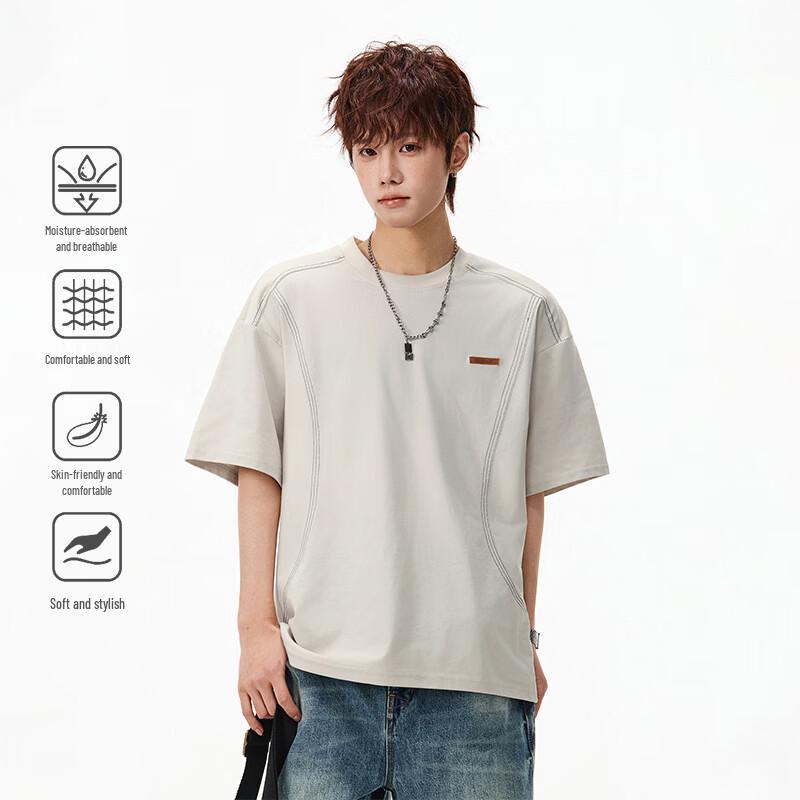 VUUG Men s Contrast Stitch Cotton Short Sleeve T-Shirt L