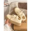 2 New velvet little white shoes women's winter warm cotton shoes women's versatile platform bread shoes sports and leisure board shoes