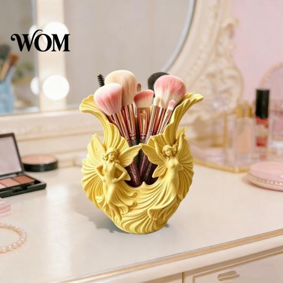 Artistic Desktop Storage Container 3D Printed Pen Holder, Fairies Organizer for Pens, Pencils, Makeup Brushes, Special Gift Art Lovers Minimalist
