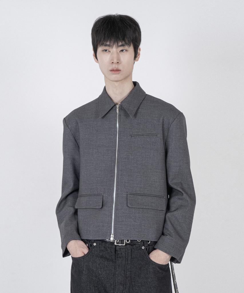 Euler Mode Crop Padded Blouson Jacket V2 (Grey)
