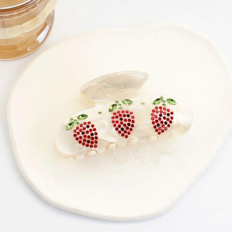 

1 шт. Темперамент: Маленький, Свежий, Полный Бриллиантов, Любовь к Фруктам, Зажим для Клубники, Легкая Роскошь, Захват для Волос Средней Длины