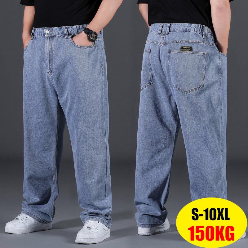 Herrenhosen Übergröße Jeans Herren Streetwear Große Größen Baumwolle Lockere Jeanshosen Lässige Cargohosen Atmungsaktive Große Dicke Hosen