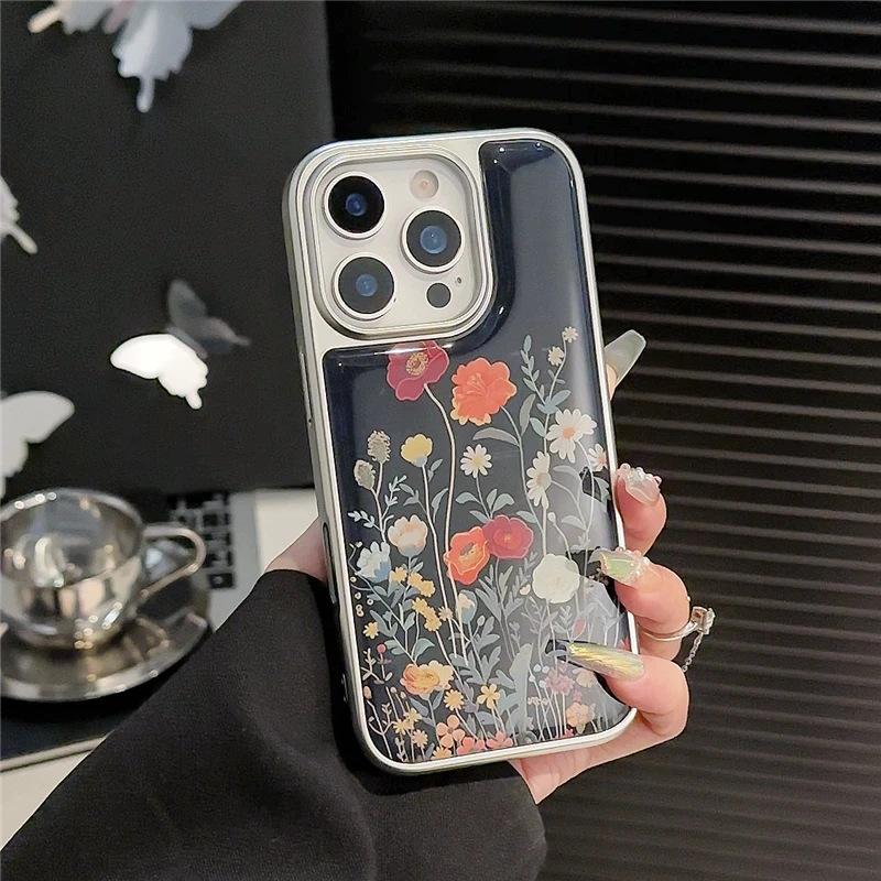 A bush of wildflowers for Apple iPhone 16/17promax mobile phone case 14 water condensation 13 plating 12 fresh 15