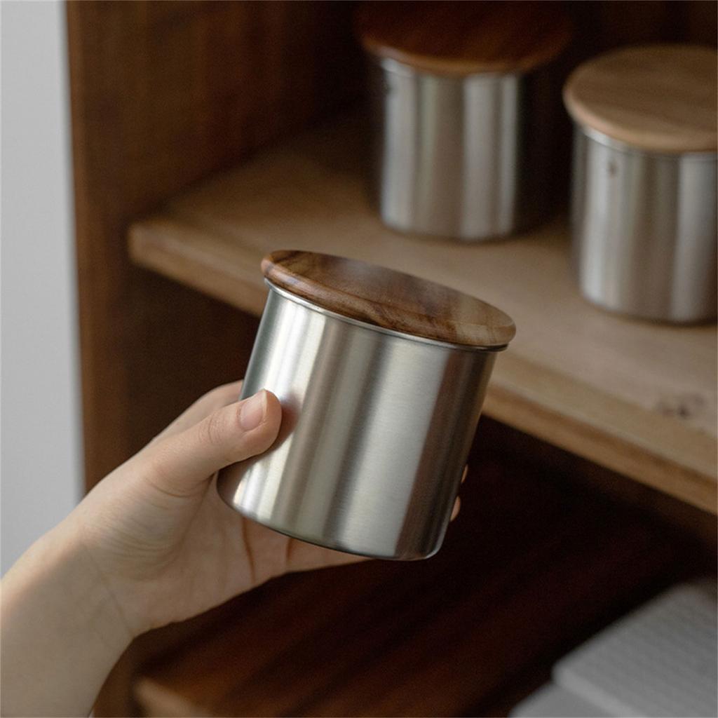 Kleiner Edelstahlbehälter mit luftdichtem Deckel Kaffeebohnen-Aufbewahrungsbehälter Kaffeedose Kaffee-Aufbewahrungsglas für Kaffee