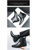 Men's British Style Color Block Leather High-Top Pointed Toe Casual Knight Boots
