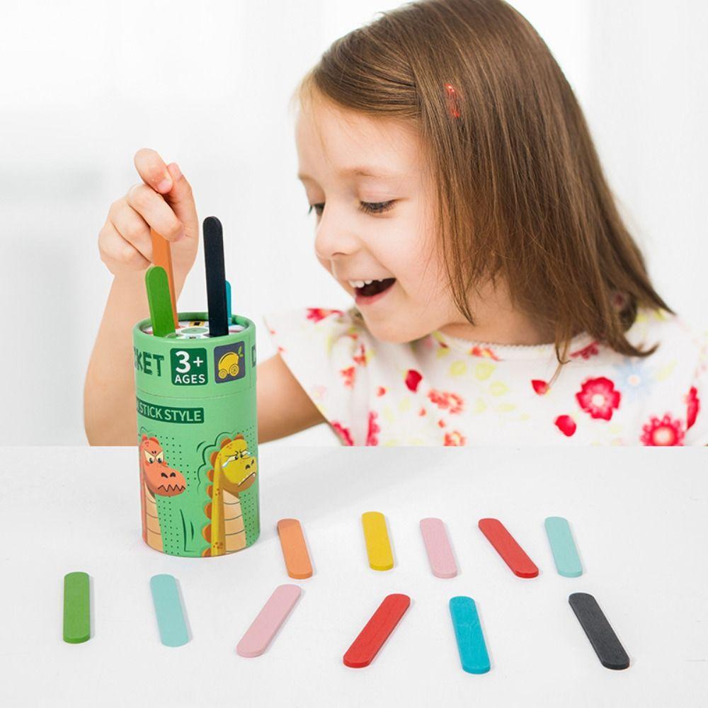 

Wooden Color Classification Cognition Cup Colored Wooden Stick Toy Early Educational Toy Style1