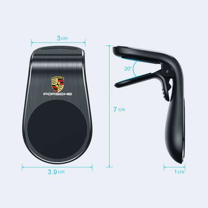 Supporto per telefono da auto per bocchetta d'aria, magnetico, per cellulare, GPS, per Porsche Cayenne Panamera Macan 911 718 Boxster Cayman 918 Pajun
