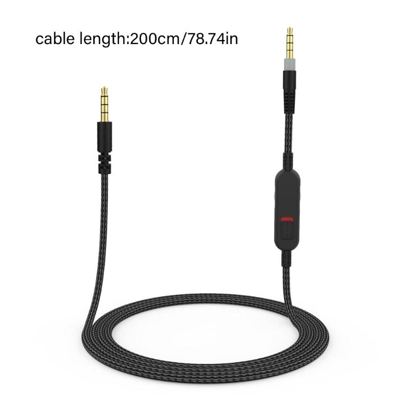 Premium Braiding Cable For CloudAlpha Double Gold Plate Plugs Inline Mic Mute Switching Enhances Audios Transmission