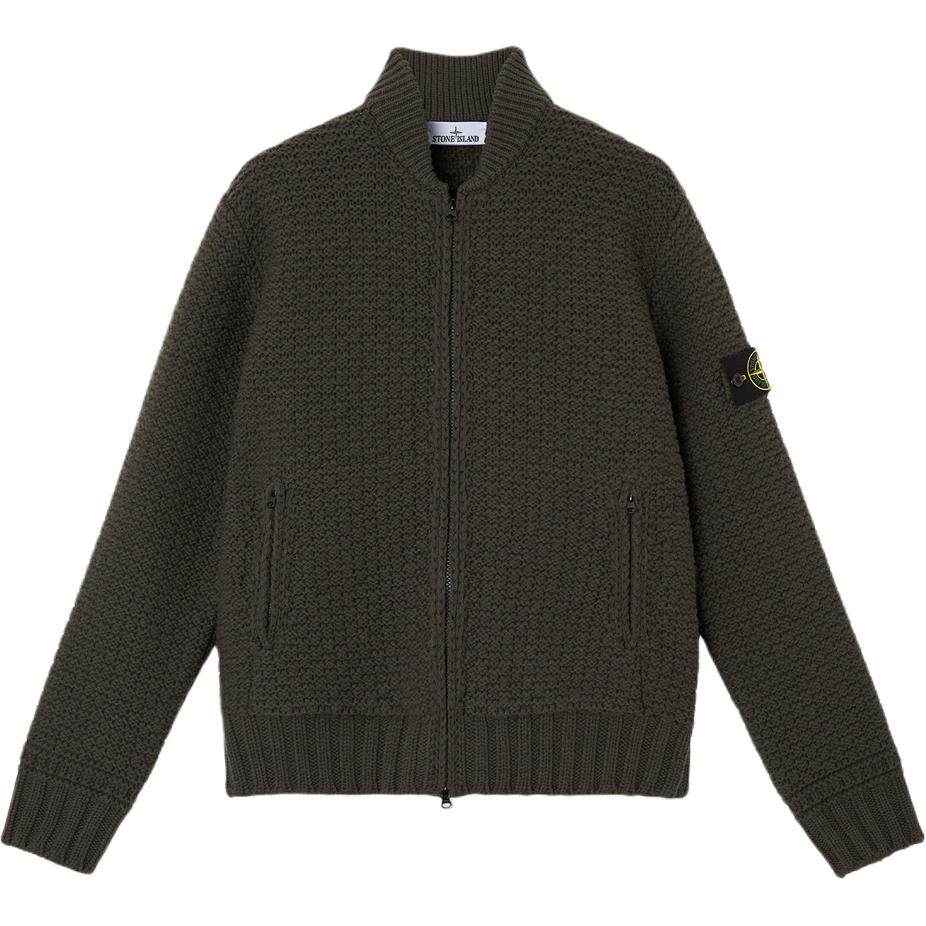 Stone Island Puur Wol Bomber-Stijl Trui Met Ritszakken Heren Tops K2S155100055S00L9V0054 XL