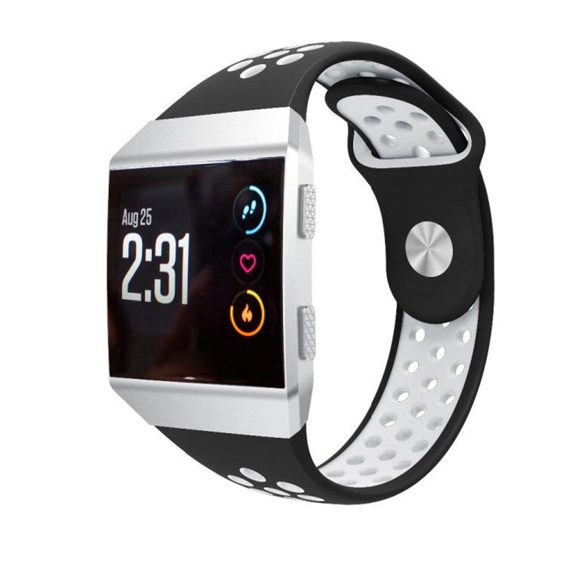 

Bi-olor Silicone Watch Band for Fitbit Ionic Black/White