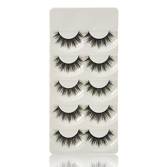 

5 Pairs Makeup Lady Thick Long Natural Looking False Eyelashes Fake Eye Lashes