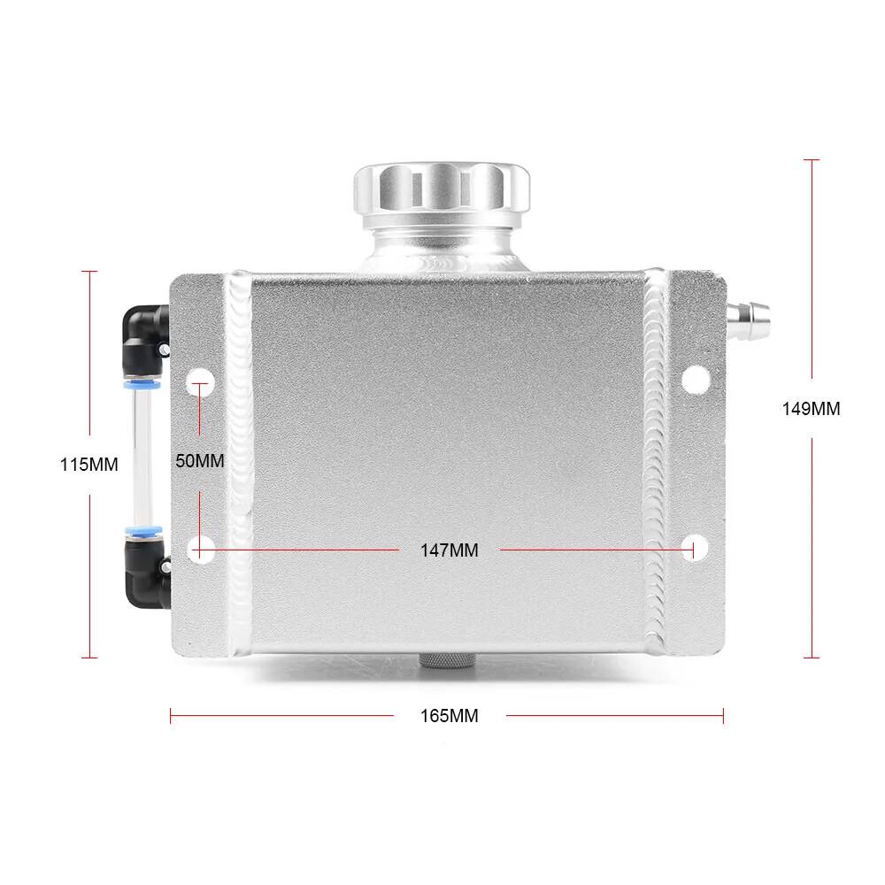 Universal 1L Aluminium Engine Oil Catch Can Water Breather Tank Bottle Polished