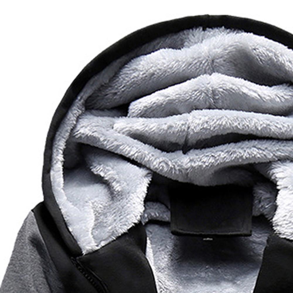 Mens M-5XL Hoodie Winter Warm Fleece Zipper Jacket Outwear Coat