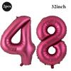 Giant 32 Inch Number Balloon Set Metallic Rose Red Foil Helium Balloon Kit DIY Happy Birthday Party Decor Kids Adult Anniversary