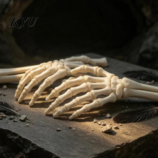 Mano Scheletrica Articolata 1 Paio Stampa 3D Accessorio di Halloween, Posa Flessibile per Cosplay, Decorazione Artiglio Osseo per Casa Infestata, Festa Spettrale