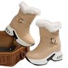 Large Size Thick Bottom Heightened Comfortable Warm Fluffy Boots Autumn and Winter New Metal Buckle Snow Boots Women