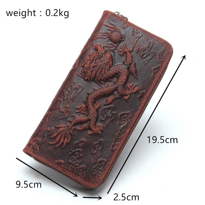 Luxury Men Wallet Genuine Leather Clutch Purse Embossing Long Wallets Thick Cowhide Male Purses Leather Money Hand Clutches