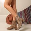 2025 Frühling/Sommer Damen Chunky Heel Stiefeletten, Vielseitige Mittelhohe Martin, Übergröße Leopardenmuster, Perfekt für Frühling & Herbst