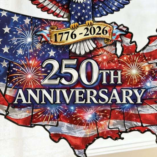 USA 250th Anniversary Suncatcher 1776-2026 Acrylic Window Hanging Ornament American Eagle Patriotic Sun Catcher Memorial Gift