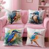 Kingfisher Watercolor Painting Pillow Case Pattern Printing Pillowcase Living Room Sofa Cushion Cover Bedroom Room Decor