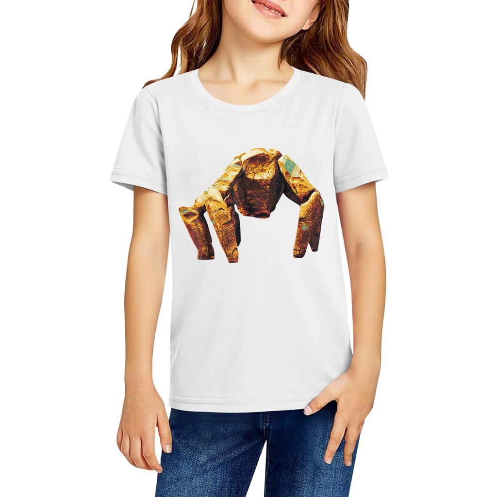 Modische Rundhals-Kurzarm-Arbeitskleidung bedruckte Oberteile für Kinder-Sommeroberteile