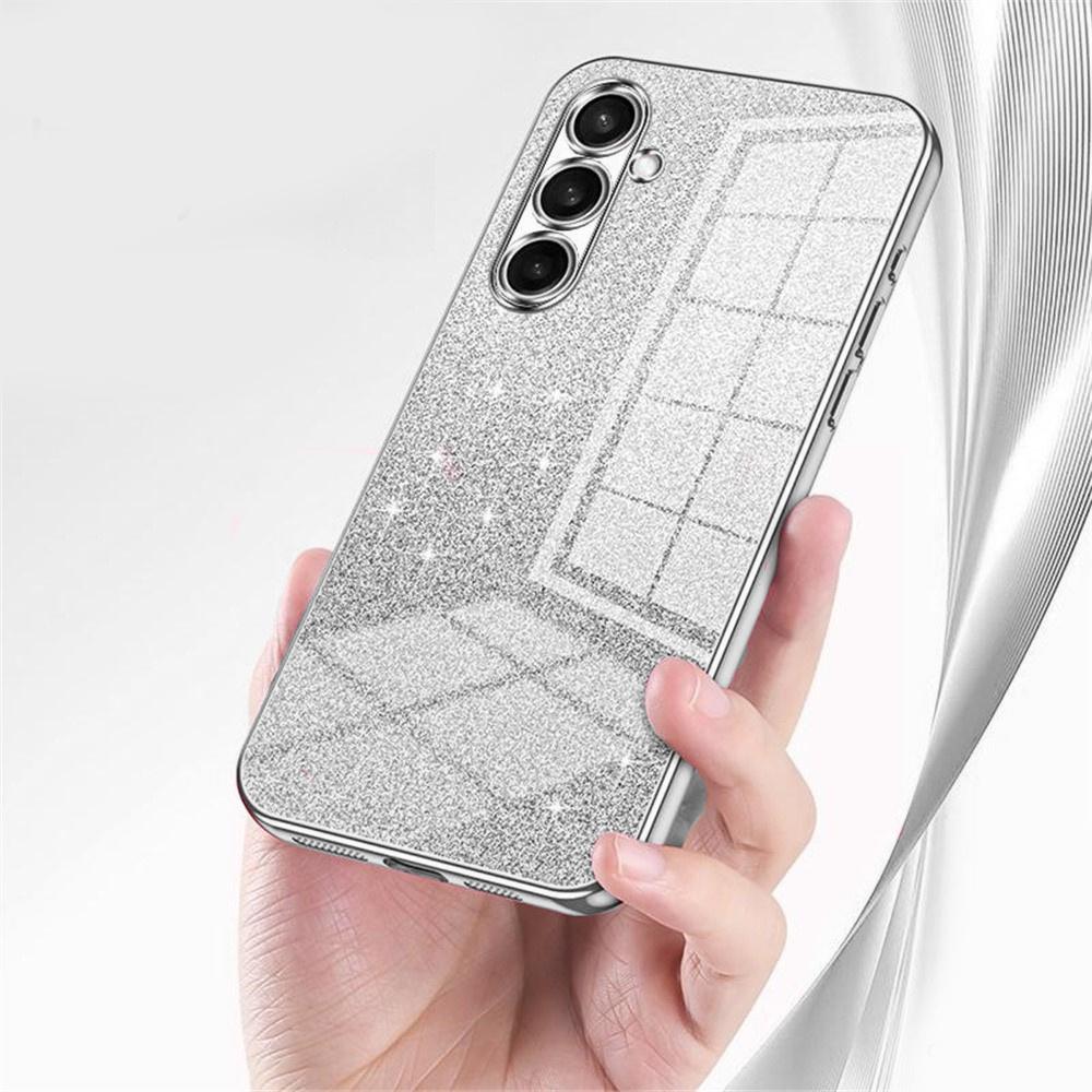 Case for Samsung Galaxy A37 5G, Glitter Case CamShield, Silver