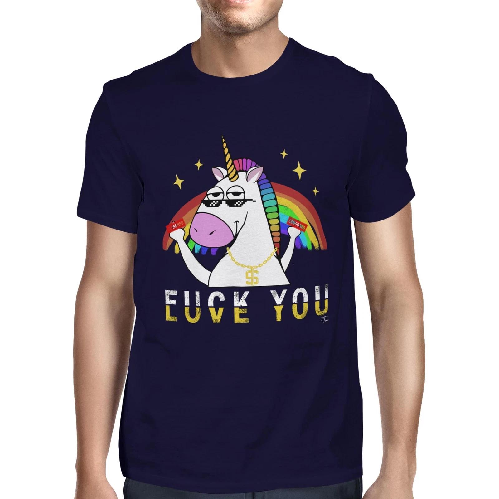 1Tee Mens F You, Love You Gangster Unicorn T-Shirt XXL