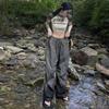 Women's Retro Quick-Dry Wide-Leg Cargo Pants - Spring/Summer Loose Thin Floor-Length Trousers