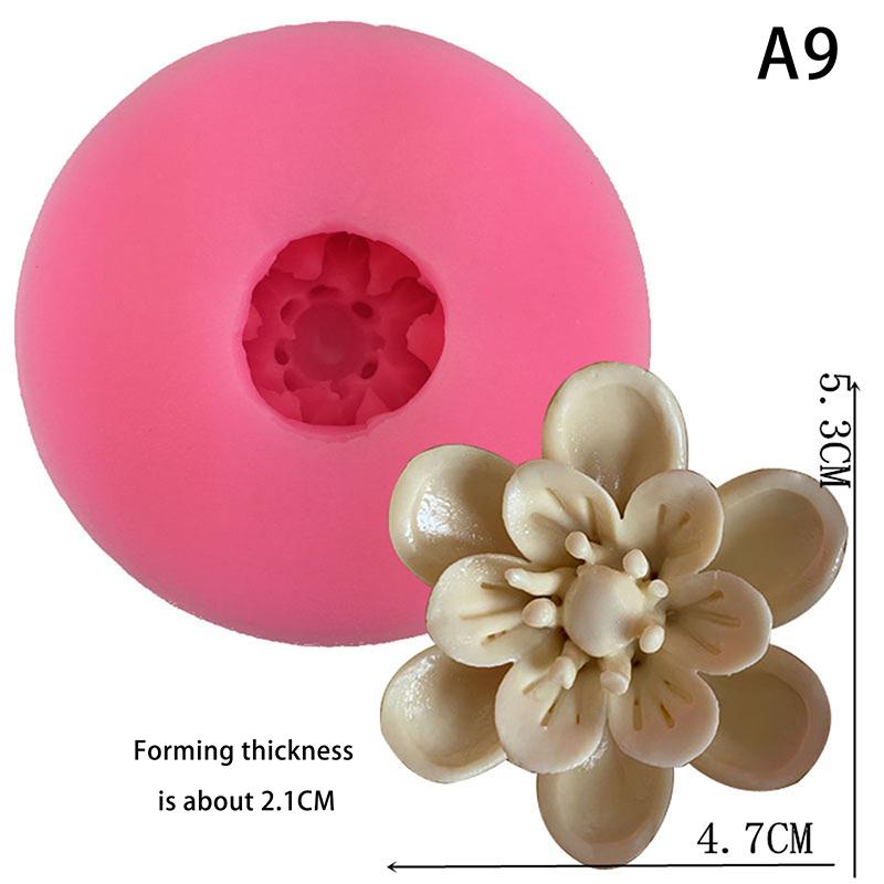 3D Flower Silicone Mold Cake Fondant Candle Clay Cupcake Jelly Candy Chocolate Decoration Durable Baking Mould