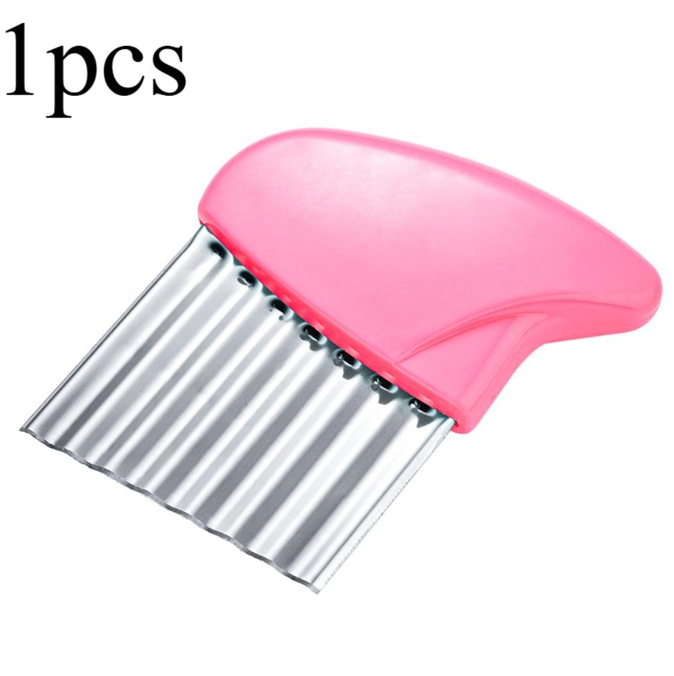 Crinkle Cutter Blade Waffle Fry Cutter Stainless Steel Vegetable Potato Wavy Chopper Knife French Fry Slicer for Carrot Onion