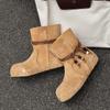 Autumn and Winter New Inner Height-increasing Short Boots Women's Versatile Retro Boots Casual Martin Boots Flat-heeled Thin Boots