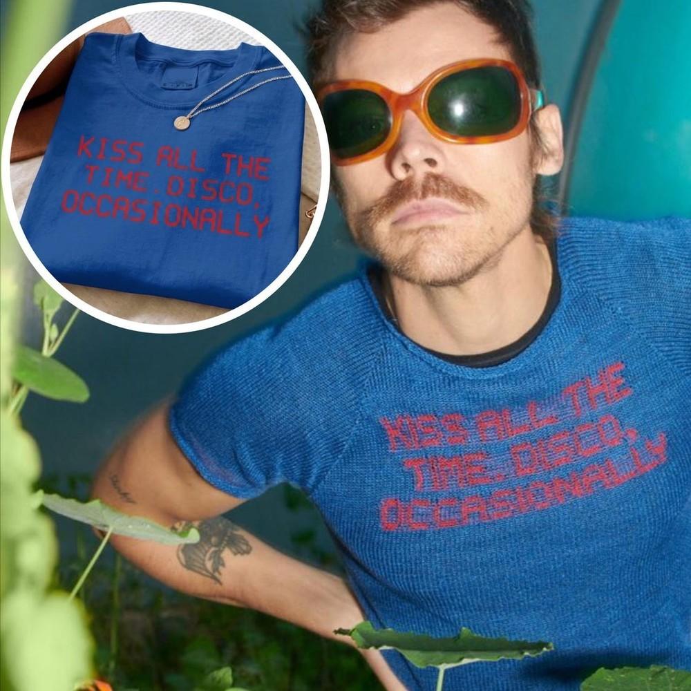 

Kiss All The Time Disco Occasionally Funny Graphic TShirt Retro Party Tee Unisex T-Shirt XXXL