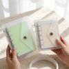 1pc Semi-transparent M5 A7 Loose-leaf Notebook Ring Binder Cover with Envelope Clip Notebook Organizer Portable Large Capacity