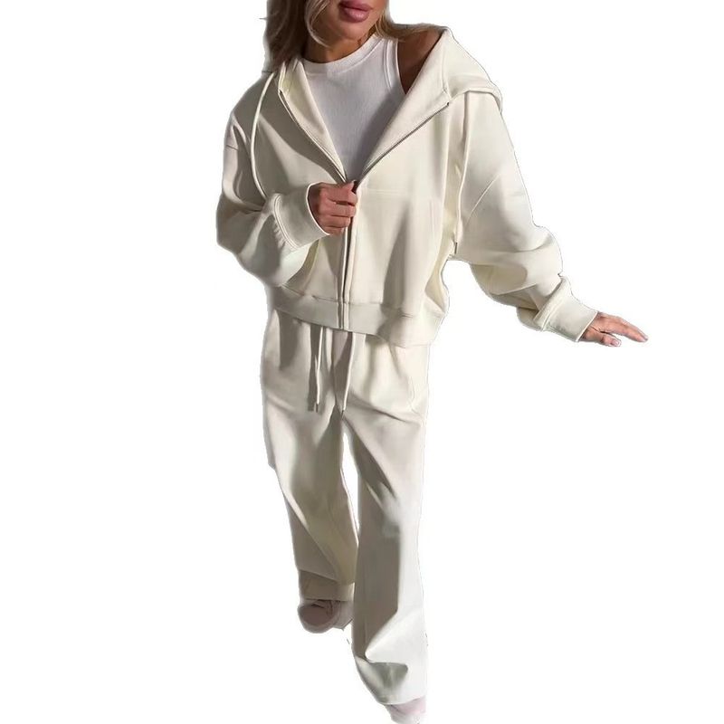 Western Style New Fashion Loose Hood Zip-up Hoodie Pants Two-Piece Hoodie and Pants Set