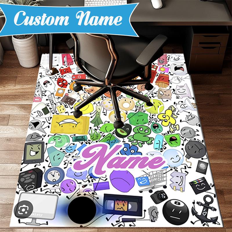 Custom Name Colorful Dream Island Rug for Living Room, Game Rooms, Office, Bedroom, Floor Mat Playful Design, fan gifts Christmas decor
