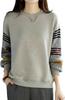 MARIA MARFA Long Sleeve Loose Perfect for Everyday Size M Women's Fall/Winter Sweatshirt, Fit, Simple, Natural, Wear, Gray, (5A-M14-GYM)
