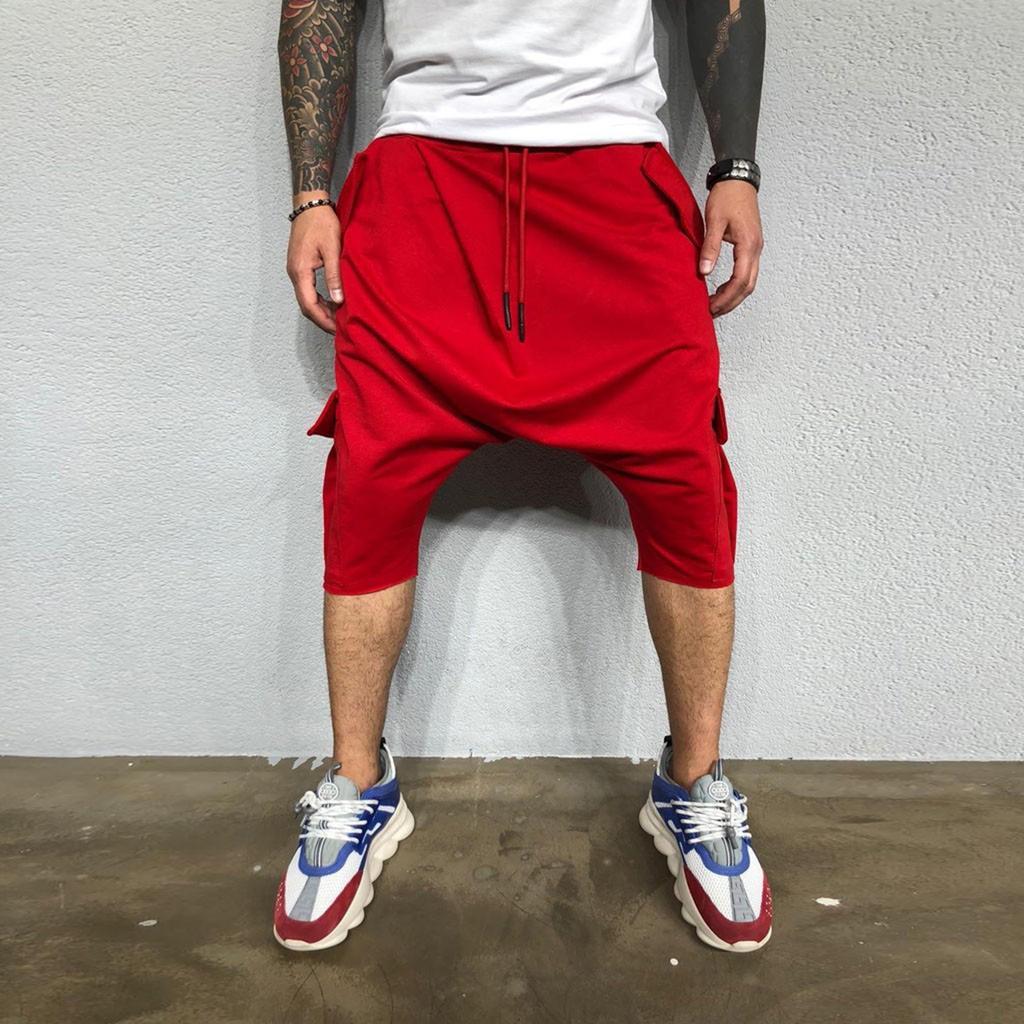 Casual Sweatpants for Men Hip Hop Trend in Europe America Loose Solid Street Sports Harlan Cropped Trousers Men'S Clothing