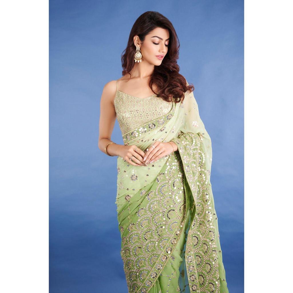 Nowa designerska odzież imprezowa z koralikami z cekinami 7 mm na sari