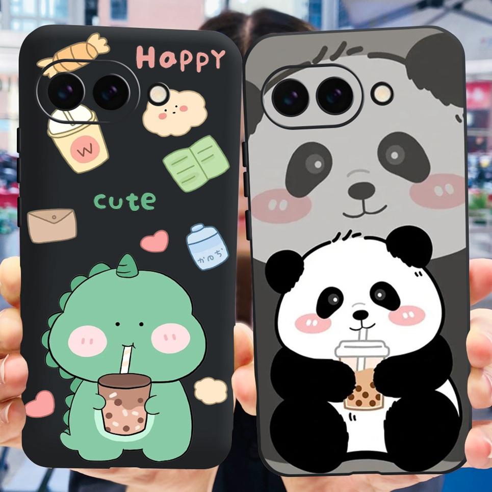For Google Pixel 9a 9 Pro Phone Case Cool Cartoon Cat Painting Soft Slim Clear TPU Rubber Silicone Back Cover For Google 9 9Pro