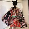 New Digital Printed Japanese Harajuku Kimono Robe Poncho Pajama Cardigan
