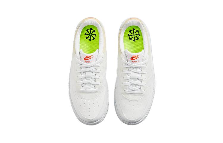 Nike Air Force 1 Carter Abrasion Resistant Low Top Skateboard Shoes White Orange Children Aged 3 7 Years Old DH4340-100