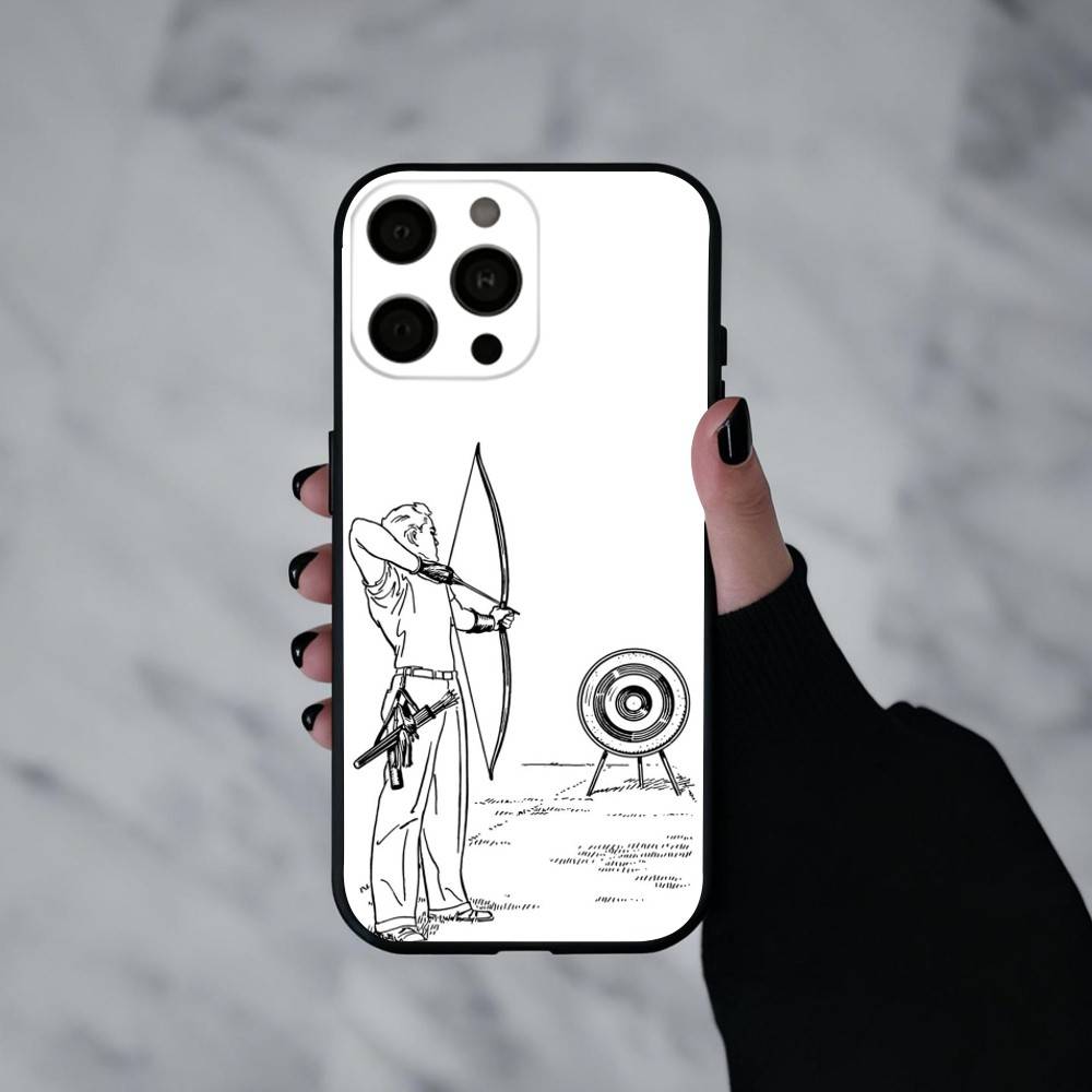 A-Archery S-Sprot   Phone Case For iPhone 17pro,16,15,14,13,12,11 Plus,Pro Max,XS,Soft Silicone Black Cover