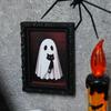 6 Stück Holz Halloween Fotorahmen Kühlschrankmagnete Aufkleber 3D Retro Geisterrahmen Kühlschrankmagnete Halloween Dekoration für Zuhause