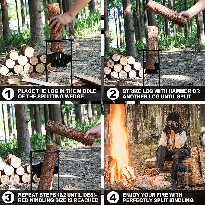 Portable Firewood Splitter: Efficient Manual Wood Separator for Outdoor and Household Use