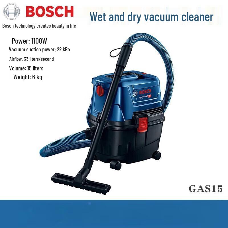 Bosch GAS15 Wet/Dry Vacuum Cleaner CN plug (adapter included)