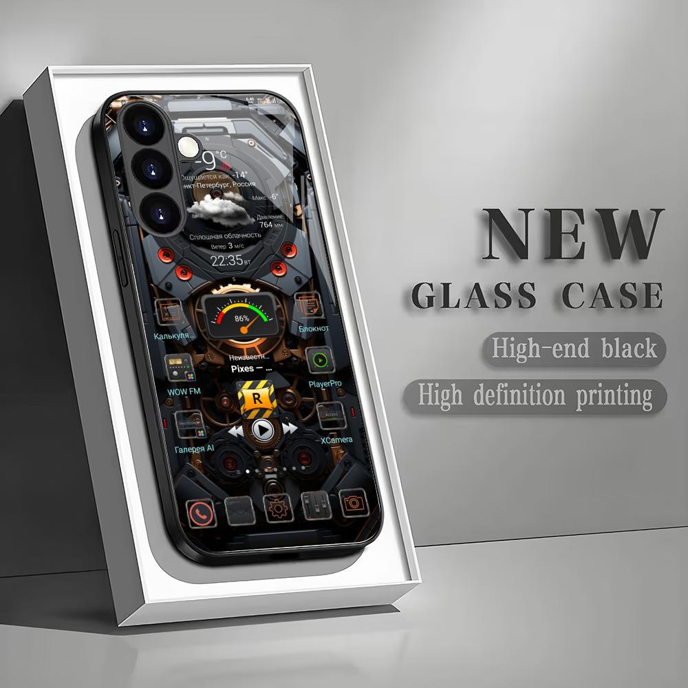 New Fashionable Tempered Glass Phone Case Suitable for Samsung Galaxy S26 S25 S24 S23 S22 S20 FE/Ultra/Plus Anti Drop Back Cover