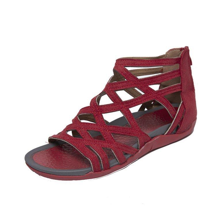 Dark Leopard Print Wedge Sandals Dark Leopard Print Roman Sandals