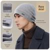 JIUMU Men's Pure Cashmere Winter Knit Beanie Hat
