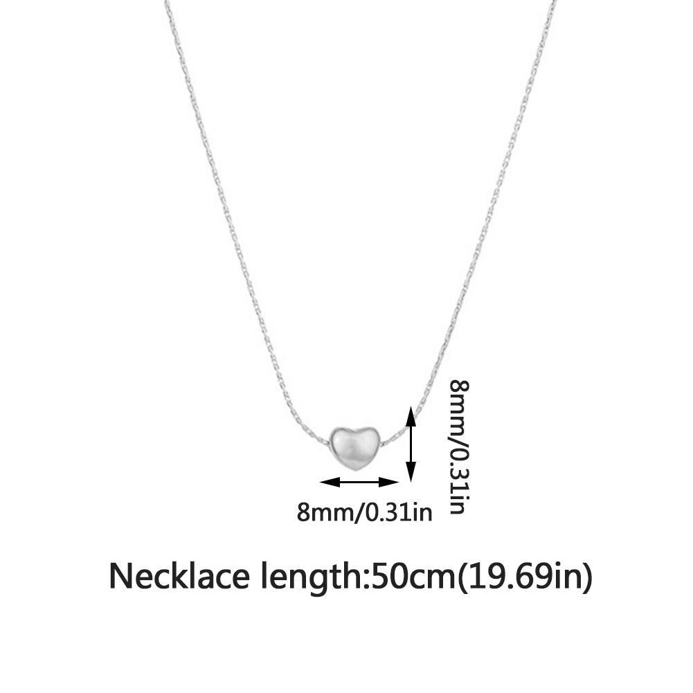 Heart Necklace Women Minimalist Collarbone Chain Ins Simple Cold Style Alloy Jewelry Gift Elegant Pendant Trendy Necklace